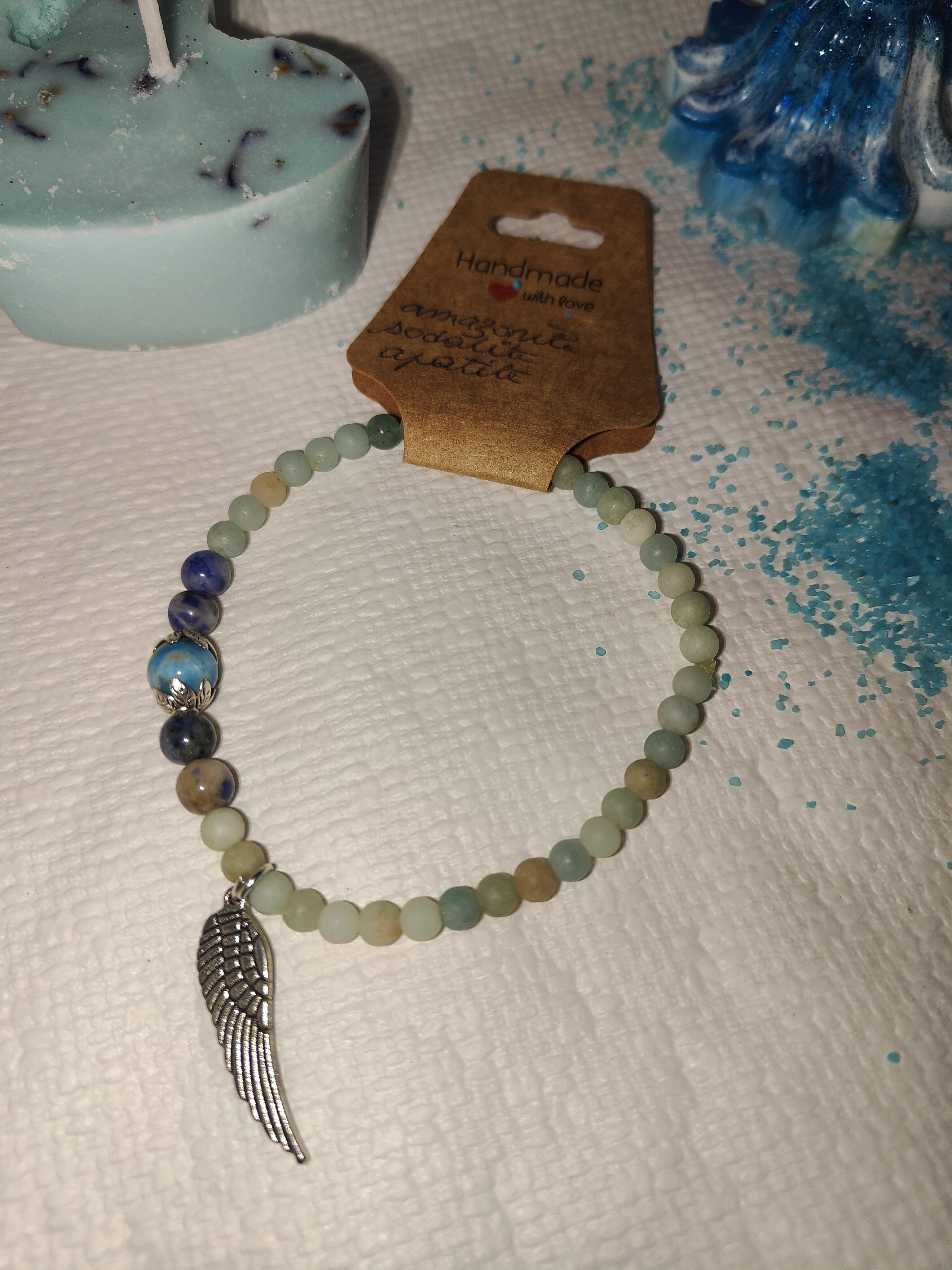Bracelet apatite bleue - vue secondaire