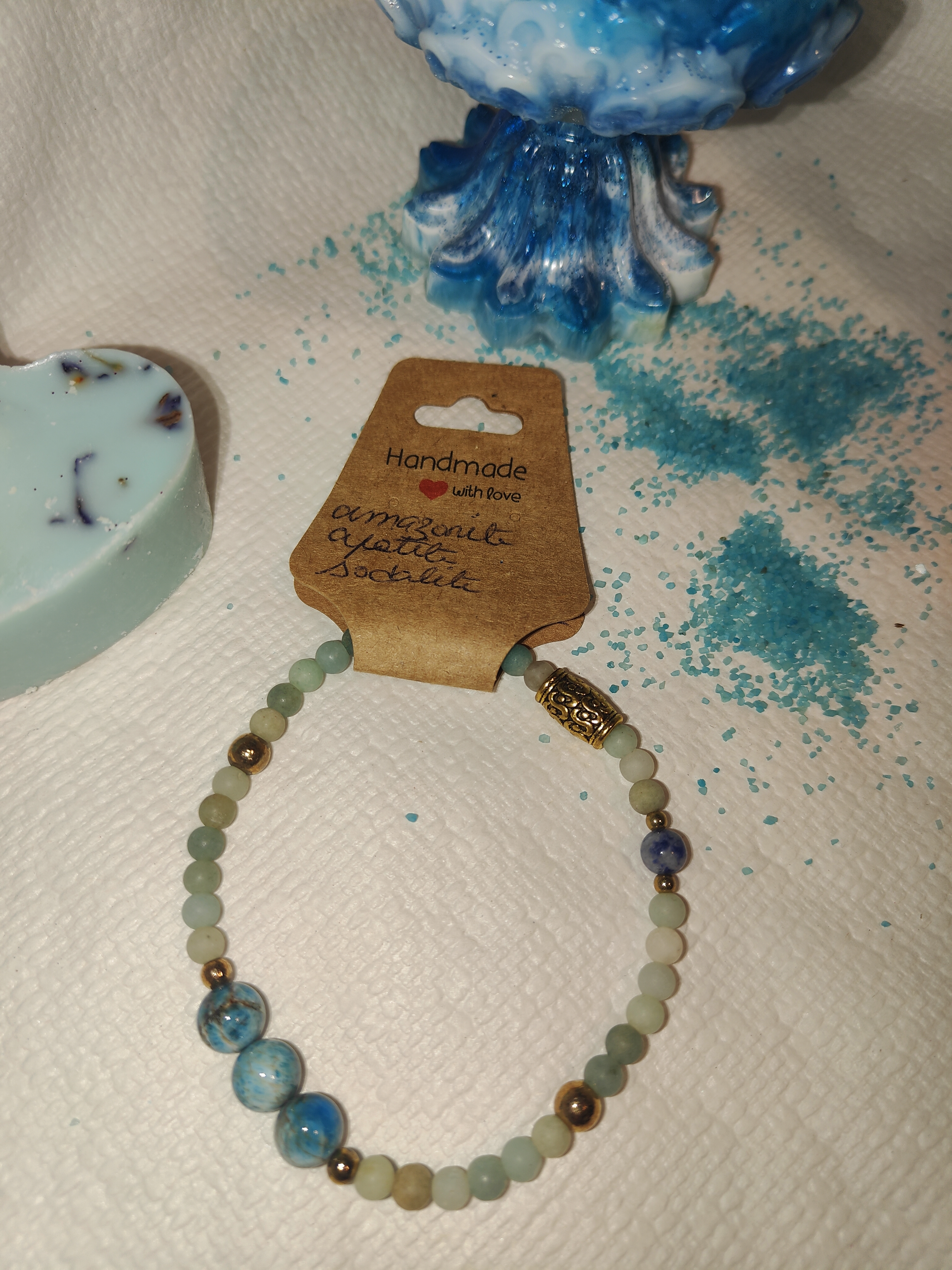 Bracelet apatite bleue - vue secondaire