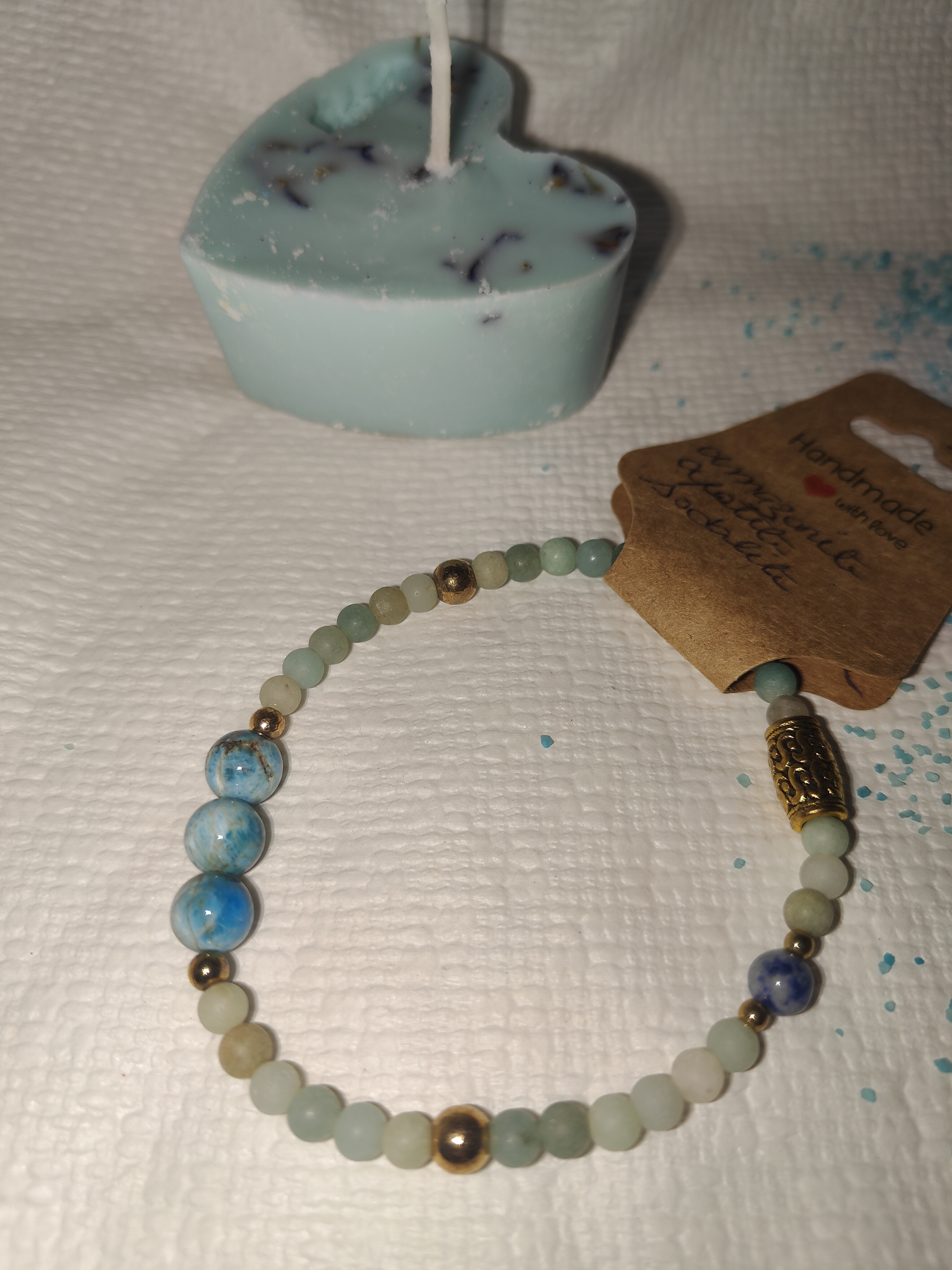 Bracelet apatite bleue - détail