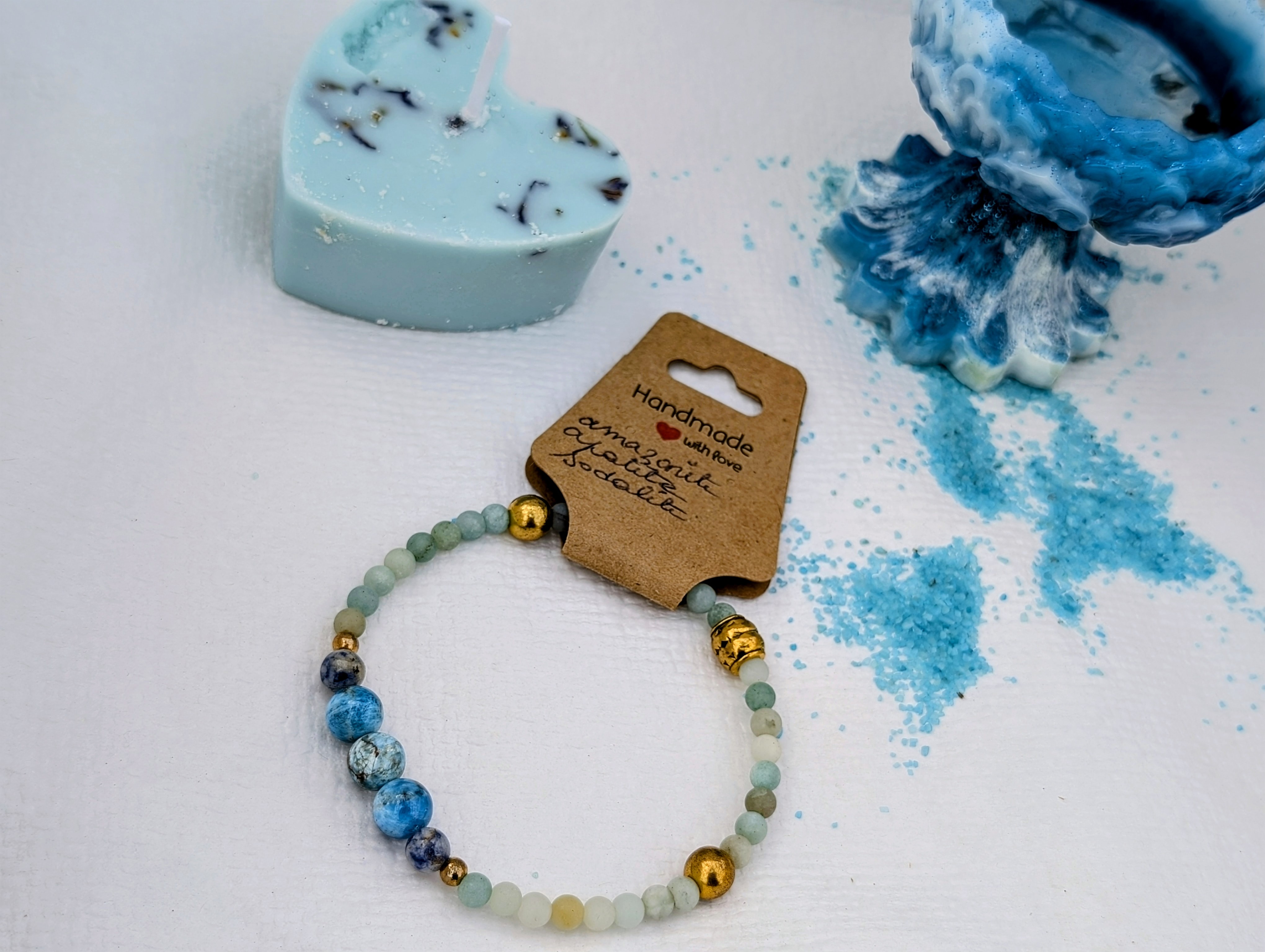 Bracelet apatite bleue - vue secondaire