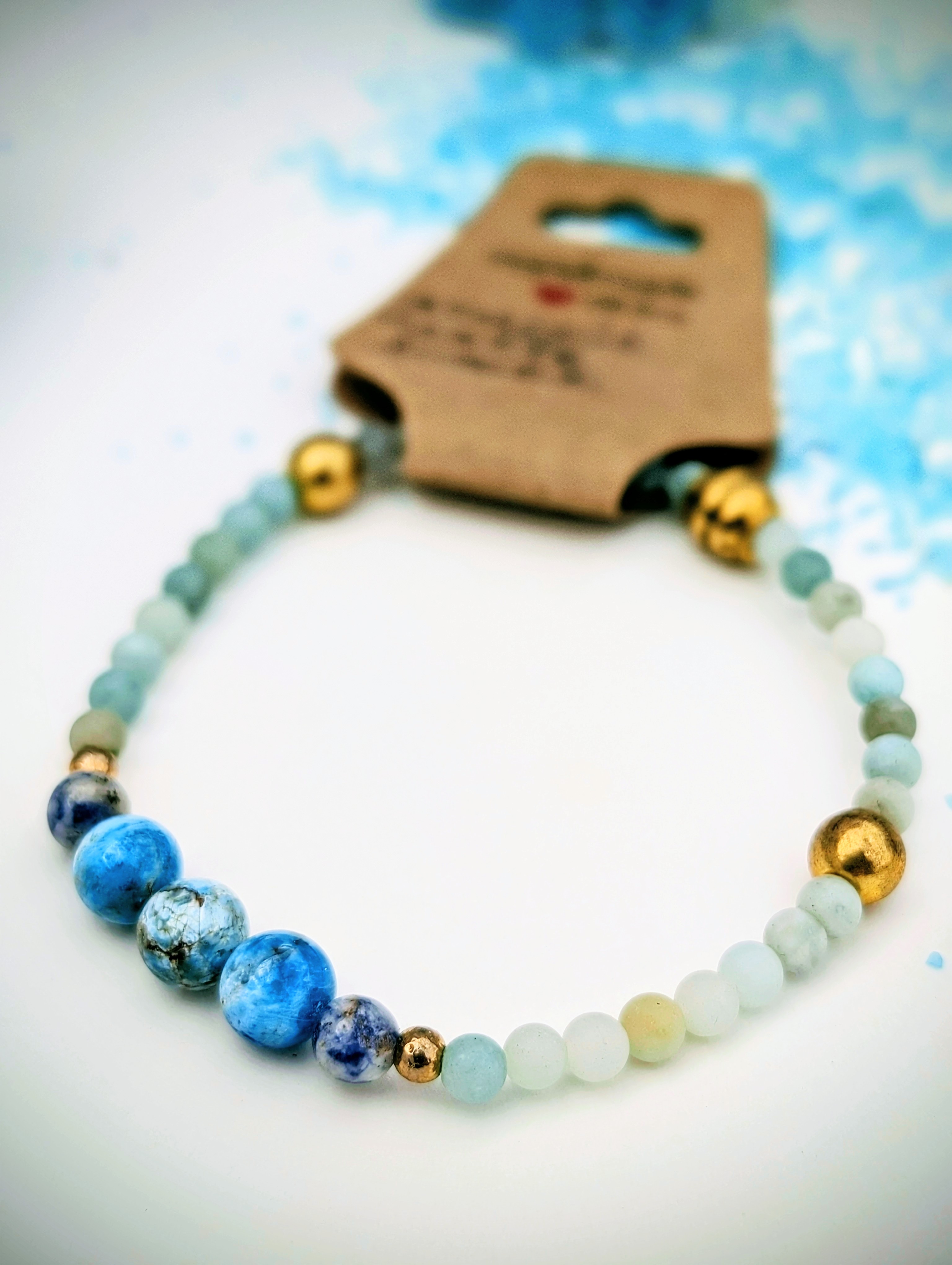 Bracelet apatite bleue - détail