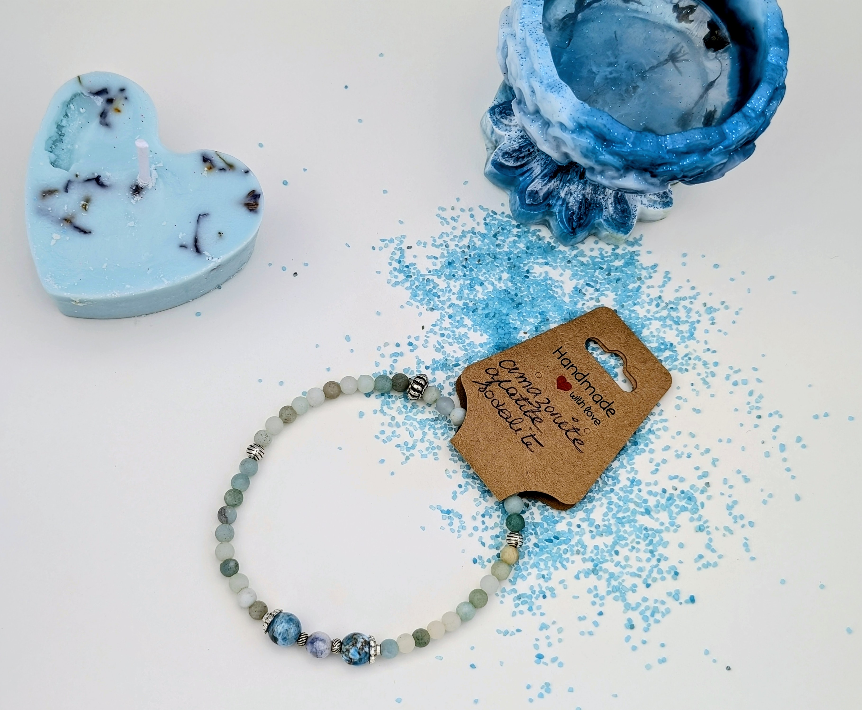 Bracelet apatite bleue - vue secondaire