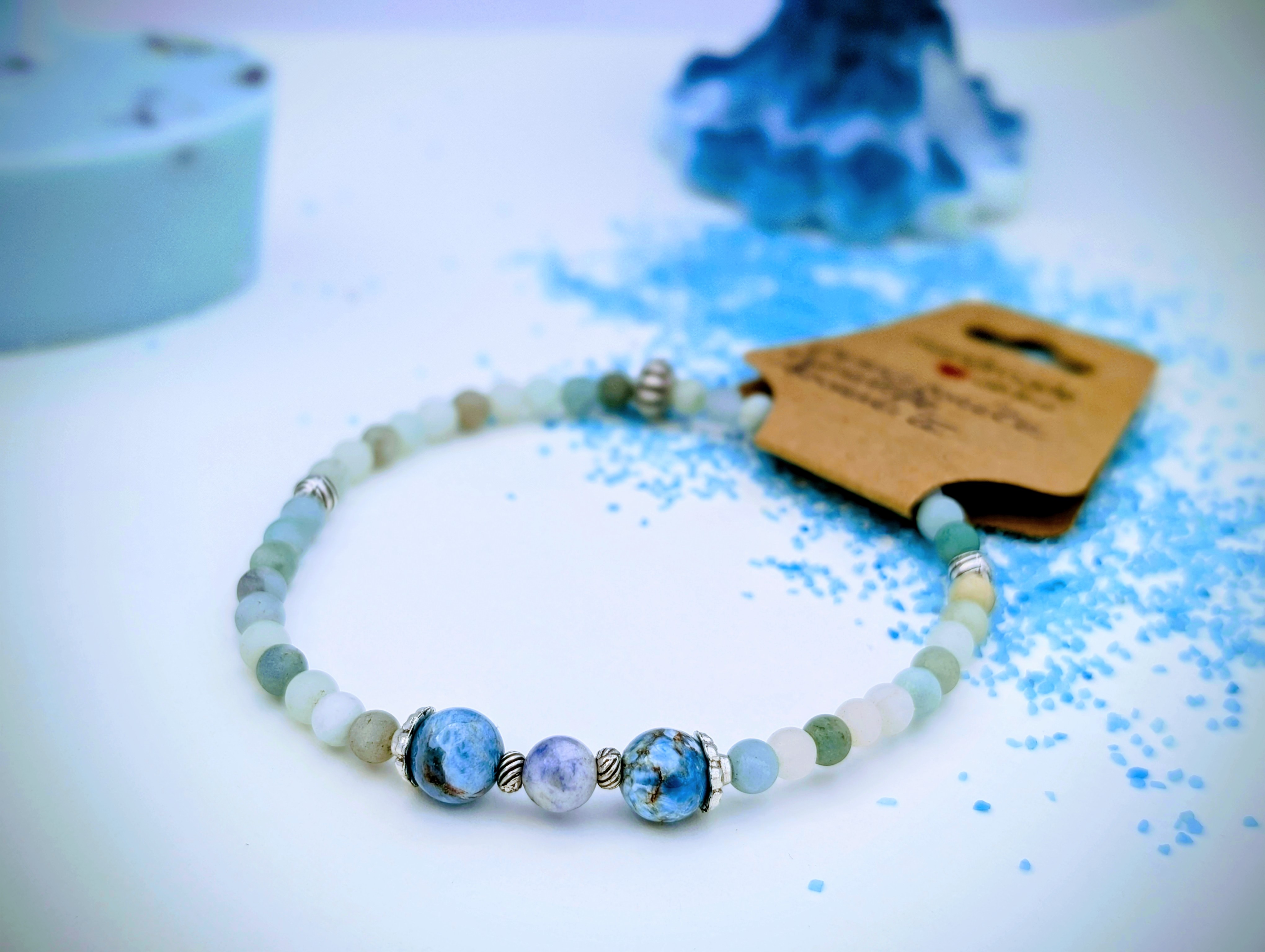 Bracelet apatite bleue - détail